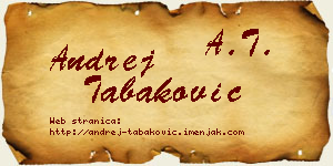 Andrej Tabaković vizit kartica